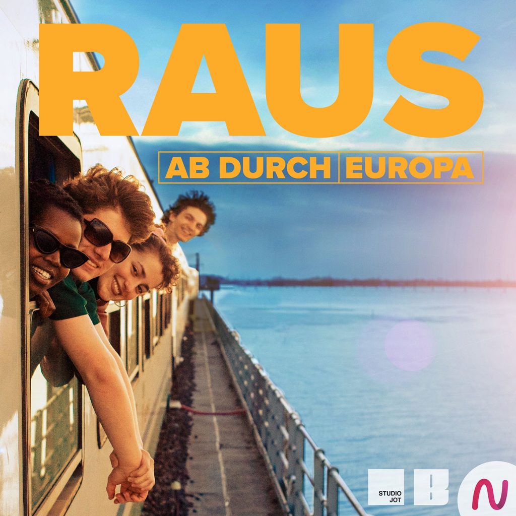 Raus ab durch Europa Cover mit Leo, Alex, Grete und Jannis